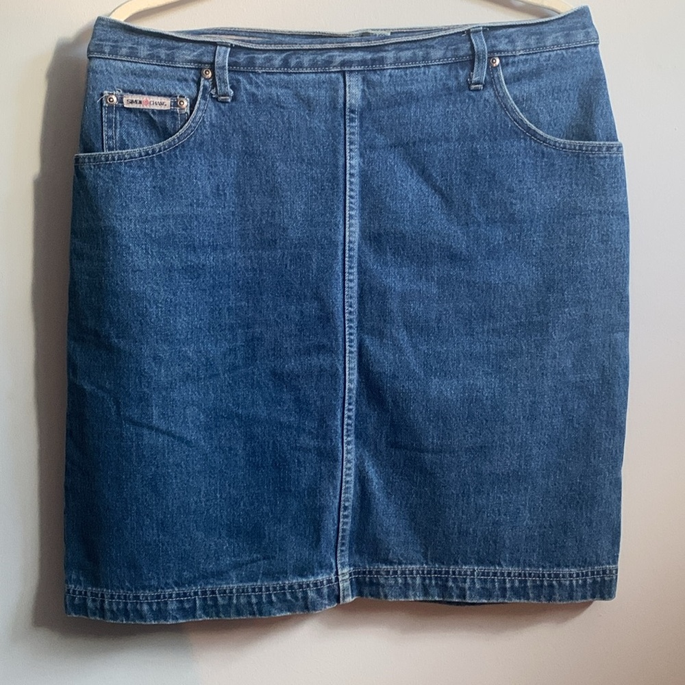 Simon Chang, classic denim mini, Sz M-L